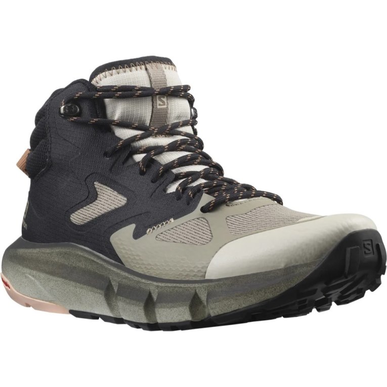 Botas Caminhada Salomon Predict Hike Mid GTX Feminino Pretas Caqui | PT P93486